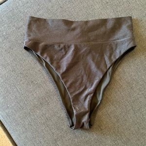 Aerie black ribbed bikini bottoms